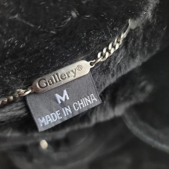 Gorgeous Gallery Women's Genuine Suede Leather Jacket Faux Fur Lining Black Sz M - Picture 4 of 14